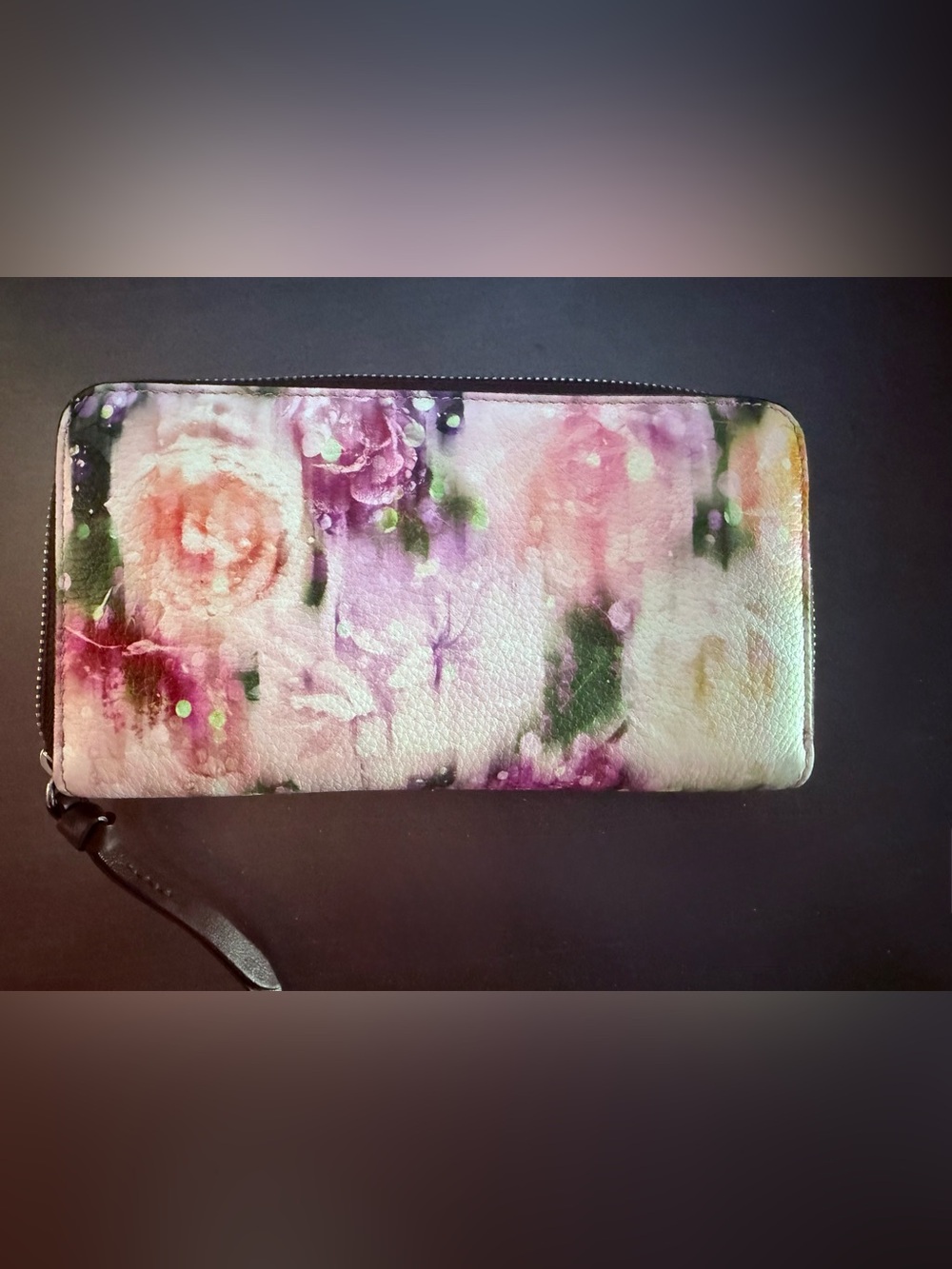 JIMMY CHOO Pippa Floral Leather Zip Around Continental Wallet - Picture 2 of 10
